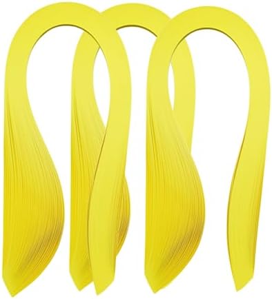 ODETOJOY 360pc Quilling Paper Strips Yellow 3mm 5mm 10mm Quill Strip Sunflower Rolled Paper Filigree Strip Daffodil Curled Scroll Coil Paper Strip Canary-21inch (3mm/5mm/10mm) by ODETOJOY
