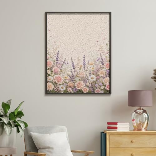 Bozfoxa Paint by Numbers Kit for Adults Beginner Cream Rose Meadow - Image 4