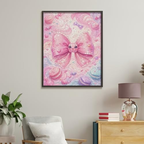 Bozfoxa Paint by Numbers Kit for Adults Beginner Pink Candy Bow - Image 4