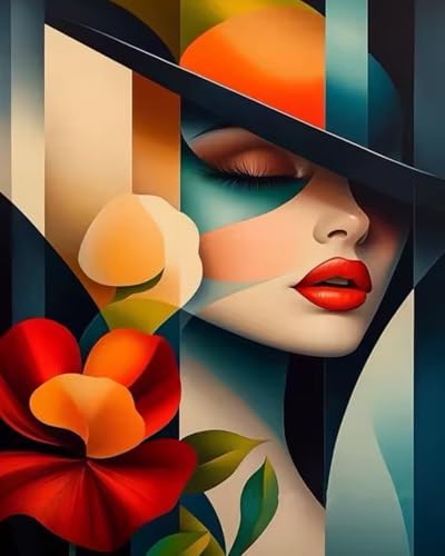 DOTSTART Paint by Numbers for Adults,Beautiful Woman with Flower Adult Paint by Number Kits on Canvas,DIY Paint by Numbers Easy,Number Painting Acrylic Oil Painting,for Home Wall Decor 15.7X19.7 Inch by Unknown