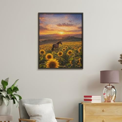 Bozfoxa Paint by Numbers Kit for Adults Beginner Sunflower Horse - Image 5