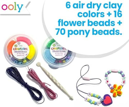 Ooly Air Dry Clay Bracelet & Necklace Jewelry Kit, 2 Reusable Cases, 6 Colors - Image 5