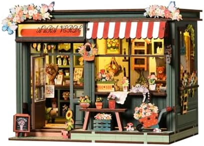 DIY Book Nook Kit LED 3D Puzzle (Aura Verde Flower Room) by Nimpro