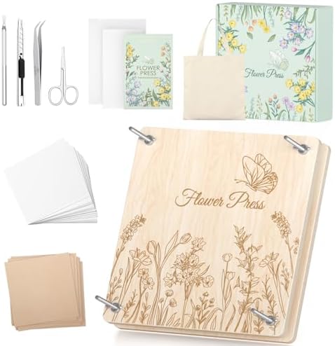Wakhow Flower Press Kit, 11" x 11" Large Wooden Flower Press for Adult Teen by Wakhow