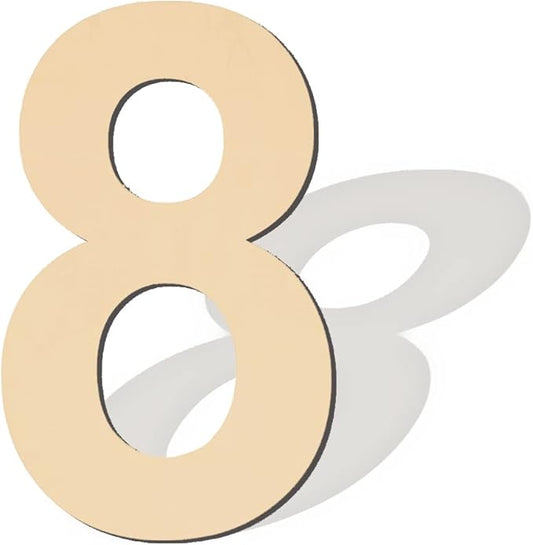 17 inch Large Wooden Numbers, Wood Number, Blank Wooden Number, Wooden Sign Board, Wooden Numbers for Crafts, DIY Projects, Birthday, Party, Wedding Decorations (Number 8)