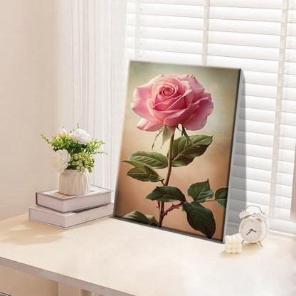 ATDMS Paint by Numbers Kit for Adults with Easel Flowers Paint by Number with Frame DIY Floral Paint by Number with Easel Adult Paint by Number Kits on Canvas Framed for Home Wall Decor 8x12 Inch - Image 3
