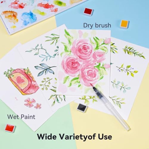 MeiLiang Watercolor Paint Set, 36 Vivid Colors in Pocket Box with Metal Ring and Watercolor Brush, Perfect for Students, Beginners and More - Image 5