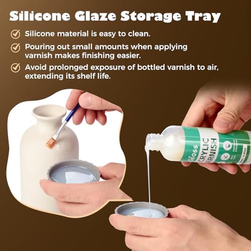 Sovol 480ml Air Dry Clay Glaze with Tools, Gloss & Matte Clay Varnish - Image 4