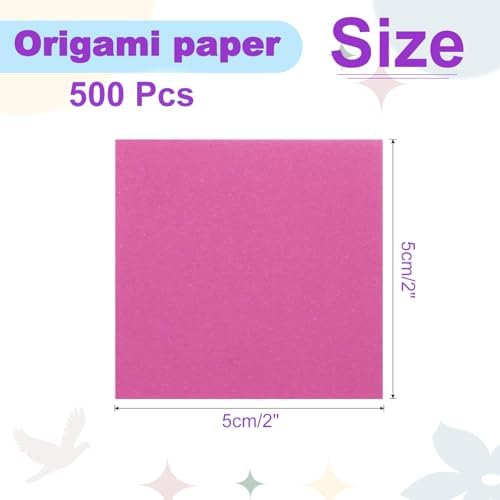 DMiotech 500 Sheets 2x2 Inch Origami Paper, Rose Red Square Origami Paper Easy Fold Double Sided Paper for DIY Arts and Crafts - Image 4