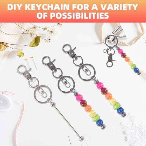 72 Pcs Beadable Keychains Bars bulk - 36 Silver DIY Metal Beaded Keychain Making Kit + 36 Bags Included, Bead Keychain Supplies,Blank Key Chain, Perfect for Women, Men, Mother's Day, Birthday Gift - Image 5