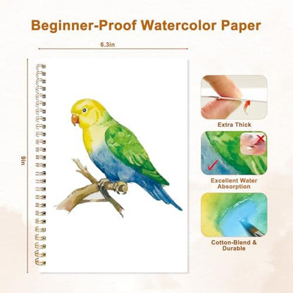 Animals Watercolor Workbook, Watercolor Painting Book Kit - Image 3