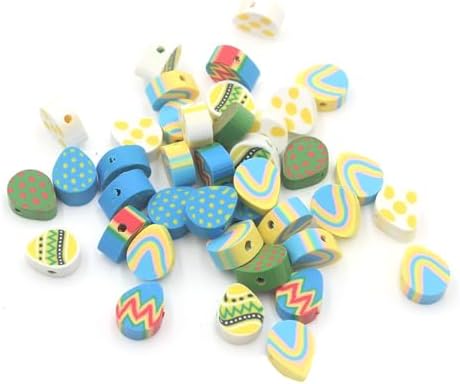 100 Pcs Easter Egg Polymer Clay Beads Mixed Heishi Spacer Beads Supplies for DIY Bracelet Earring Necklace Jewelry Making by PEVOGON