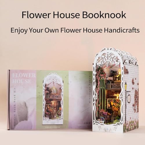 DIY Book Nook Kit,Miniature Dollhouse Booknook Kit for Adults, Flower House - Image 6