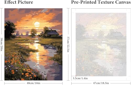 XSJDBYYQ Paint by Numbers Kit for Adults Beginner,Flower Oil Painting Kit Adult Paint by Number Kits on Canvas, Paint by Easy Acrylic Painting Home Wall Decor 16X20 Inch - Image 2
