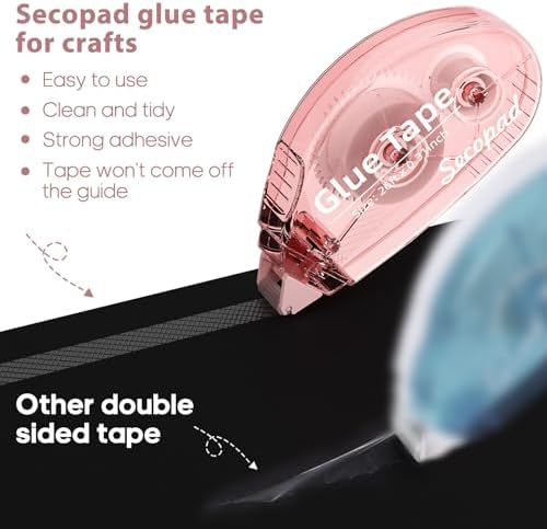 Secopad Scrapbook Tape, 8 Pack Glue Tape, Light-Colored Shell - Image 2