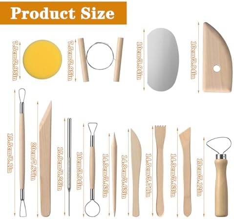 Clay Modeling Tools Kit 78-Piece, Stainless Steel & Pine Wood Clay Sculpting Tools for Carving, Trimming, Shaping, Smoothing - Pottery Tool Set for Beginners & Pros - Image 2