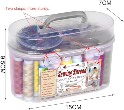 40 Spools of Sewing Thread,Gift Box Portable Basic Sewing Repair Kits (Grey) - Image 2