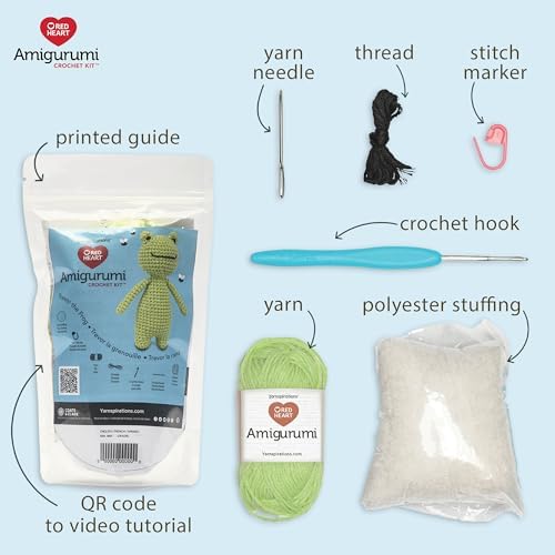 Red Heart Amigurumi Trevor The Frog Kit - Image 2
