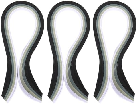 PATIKIL 390 x 7mm Rainbow Quilling Strips Paper,300 Pcs Origami Paper Quilling Strip for Art DIY Hand Craft Christmas, Gradient Gray by PATIKIL