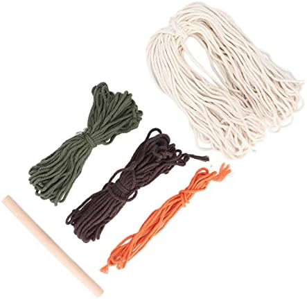 Macrame Kit Pattern DIY Weaving Material Set, Adult Craft Kits for Beginners, Bohemian Home Decor Tapestry with Cotton Thread and Wooden Stick for Women Craft - Image 6