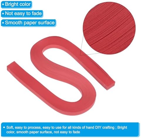 PATIKIL 360pcs Quilling Paper Strips Paper Flowers Quilling Kits 3/8"(10mm) Origami Paper for Adults Beginner Art Craft, 21"(54cm) Red - Image 3