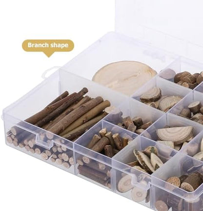 BESPORTBLE 1 Box DIY Wood Chip Craft Kit with Rustic Natural Wood Sticks and Twigs for Decoration, Easy DIY Craft Supplies and Adults, for Family Projects and Dining Room Centerpieces - Image 3