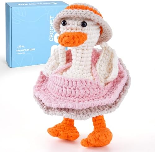 CrochetBox Porch Goose Crochet Kit for Beginners, Easy Craft for Adults by CROCHETBOX