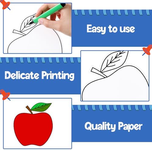 48 Pcs Welcome Back Crafts Color Your Own Paper First Day Apple Bus Backpack Coloring DIY Arts Drawing Party Gift Favor for Adult Painting Activities Party - Image 4