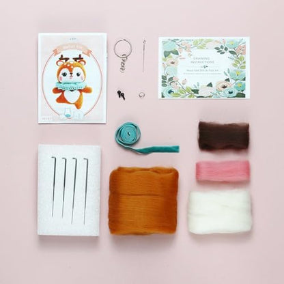 Wizardi Beginner Needle Felting Kit for Adults - Deer. Animal Felting Kit 7.2x6x3.5cm. Felting Tools. Wool Felting Supplies. Felt Crafts. Wool Felt. F07N8-W187 - Image 2