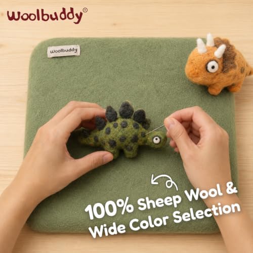 Woolbuddy Needle Felting Mat 10 x 10 x 1.5 Inch (Beige), Pure Wool Felt Pad - Image 2