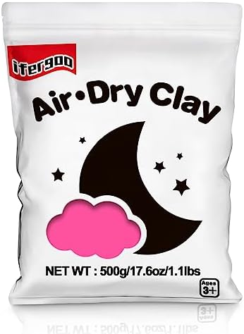 ifergoo 500g Pink Air Dry Clay, 1.1LBS DIY Creative Modeling Clay for Kids - Image 7