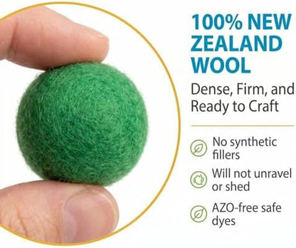 Glaciart One Felt Pom Poms, Wool Balls (240 Pieces) 1.5 cm – 0.6 Inch, Handmade Felted 40 Color (Red, Pink, Blue, Orange, Yellow, Gray, Black, Pastel and More) Bulk Small Puff for Felting and Garland - Image 2