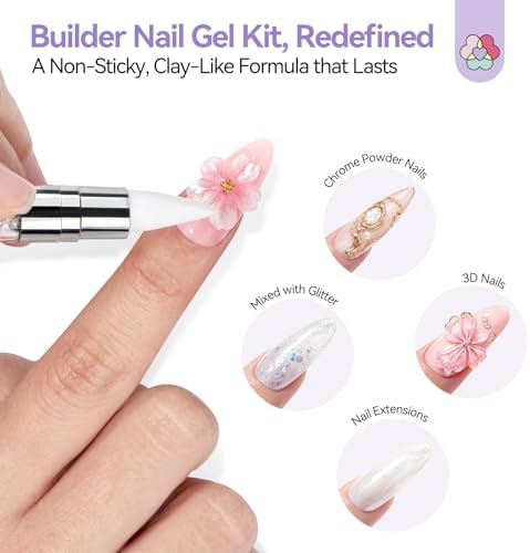 SAVILAND Non-Sticky Solid Builder Nail Gel, Satin Milk White 3D Gel, 2.02oz - Image 2