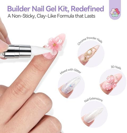 SAVILAND Non-Sticky Solid Builder Nail Gel, Satin Milk White 3D Gel, 2.02oz - Image 2