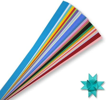 Multi Color Mix of Paper Strips for Weaving Projects (Multi Color Packs). Paper Strips for Moravian Stars, German Stars and Froebel Stars. 100 Strips per Pack (Variety Mix2, 3/8 x 12 inch) by OrigamiJoy