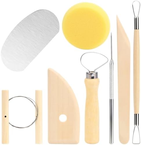 8 Pcs Clay Sculpting Tool Kit, Pottery Sculpting Tool Set, Air Dry Clay Pottery Carving Tools for DIY Ceramics Craft, Carving, Dotting, Molding, Modeling, Shaping by Unknown