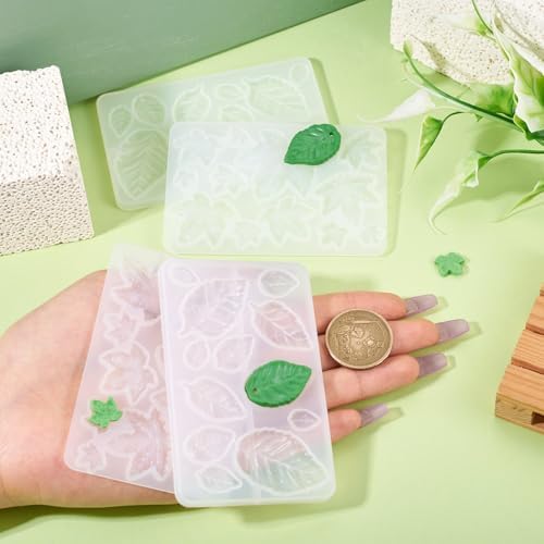 2Pcs Leaf Earring Silicone Molds Assorted Tree Leaves Maple Leaf Shape Resin Molds Green Plant Jewelry Casting Mould for Epoxy Resin DIY Crafts Earring Pendants Jewelry Making - Image 4
