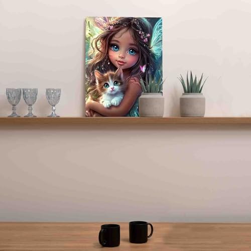 DIY Paint by Numbers for Adults Cute Little Girl Painting Acrylic Paint Digital Oil Painting Animal and Person Painting Kits African American Child Canvas Art Bedroom Decor 16x20 Inch（Without Frame - Image 4