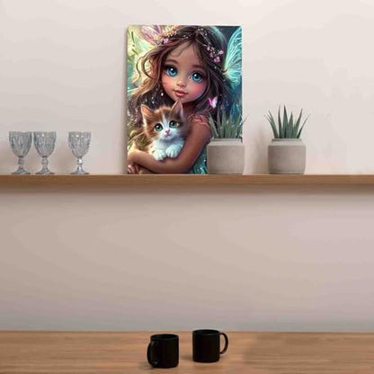 DIY Paint by Numbers for Adults Cute Little Girl Painting Acrylic Paint Digital Oil Painting Animal and Person Painting Kits African American Child Canvas Art Bedroom Decor 16x20 Inch（Without Frame - Image 4