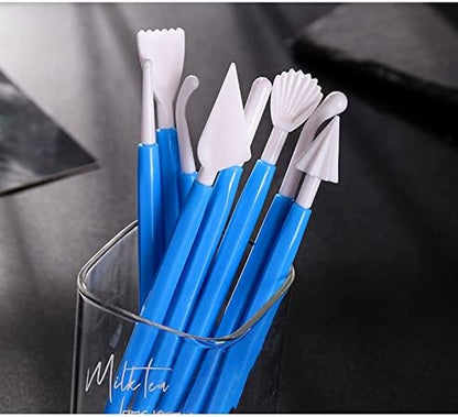 31pcs Polymer Clay Sculpting Tools Set, Air Dry Modeling Clay Roller Dotting Tool Kit Fondant Metal Cutters Silicone Embossing Pen Balls Stylus Rollin - Image 3