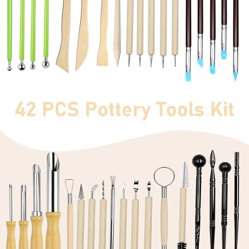 42 Pcs Pottery Tools Kit | Clay Sculpting Tools | Pottery Enthusiast Gifts - Image 2