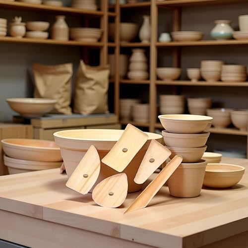 5 Pcs Wooden Pottery Clay Ribs Ceramic Potter Rib Ceramic Clay Sculpting Scrapers Tools Pottery Shaping Trimming Tools Ceramic Pottery Tools - Image 4