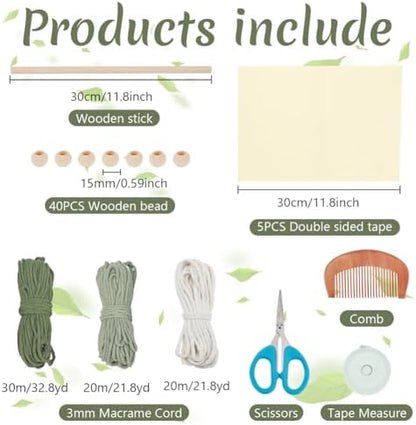 ORIGACH DIY Macrame Leaf Wall Hanging Kit Boho Macrame Leaf Tapestry Kit for Adults Beginner Handmade Macrame Feather Wall Hanging Decor for Living Room Bedroom - Image 2