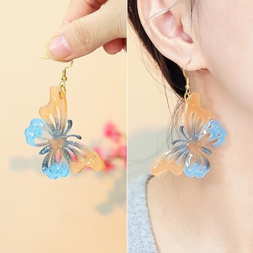 4 Piece Resin Earring Molds ， 47 Unique Shapes UV Butterfly Resin Molds with Holes Ideal for DIY Silicone Earrings Necklaces Jewelry and Animal Designs Creative Art Gifts - Image 3