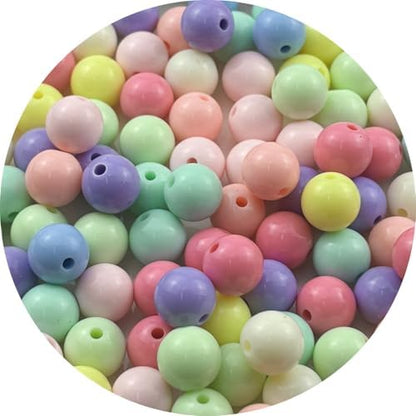 100pcs Acrylic Round Beads for Crafts 12mm Resin Candy Color Spacer Beads with Hole for Jewelry Making Sewing Crafts Decoration Necklaces Bracelets Earrings Supplies(Light Mix Colors) by Unknown