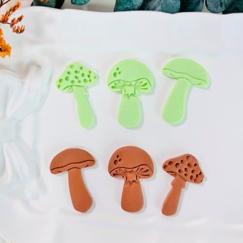 Xaekicr 3pcs Mushroom Clay Cutters – Polymer Clay Cutters for Earrings, Textured Clay Molds, Clay Tools for Polymer Clay Jewelry Making - Image 5