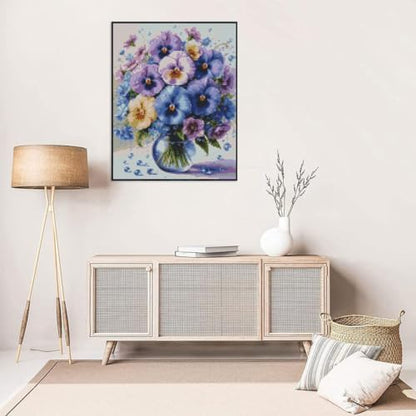 MYBISYMQQ Stamped Cross Stitch Kits - Flower Embroidery Starter Kit for Adult Beginners, Cross Stitch Kits Embroidery Kit Arts and Crafts for Beginners,Crafts for Home Wall Decor 11.8x15.7 inches - Image 3