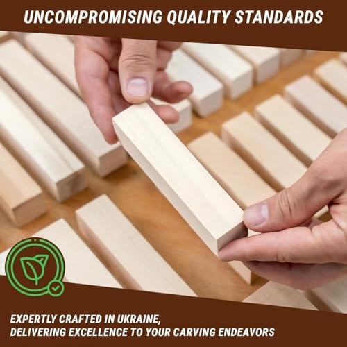 BeaverCraft Basswood Carving Blocks BW18 pcs Whittling Wood for Crafts - Soft Carving Wood - Basswood Kit 2 Different Sizes - Unfinished Wooden Blocks for Carvers - Image 6