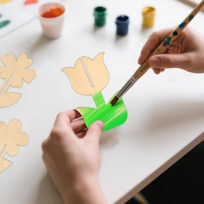 24PCS 3D Flower Spring Wood Crafts to Paint for Kids Adults, 4 Styles Unfinished Wood Crafts to Paint, Flowers Ornaments for Painting Decorations, Easy Crafts for Kids/Adults/Seniors - Image 4