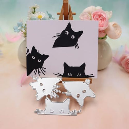 Scrapbooking Die-Cuts, Christmas Metal Cutting Dies for Card Making, Paper Craft Punch Template, Background Embossing Stencils, DIY Album Décor (3 Pcs Cat-10.9x6.4cm) by FAWENUCY